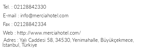 Mercia Hotel & Resorts telefon numaralar, faks, e-mail, posta adresi ve iletiim bilgileri